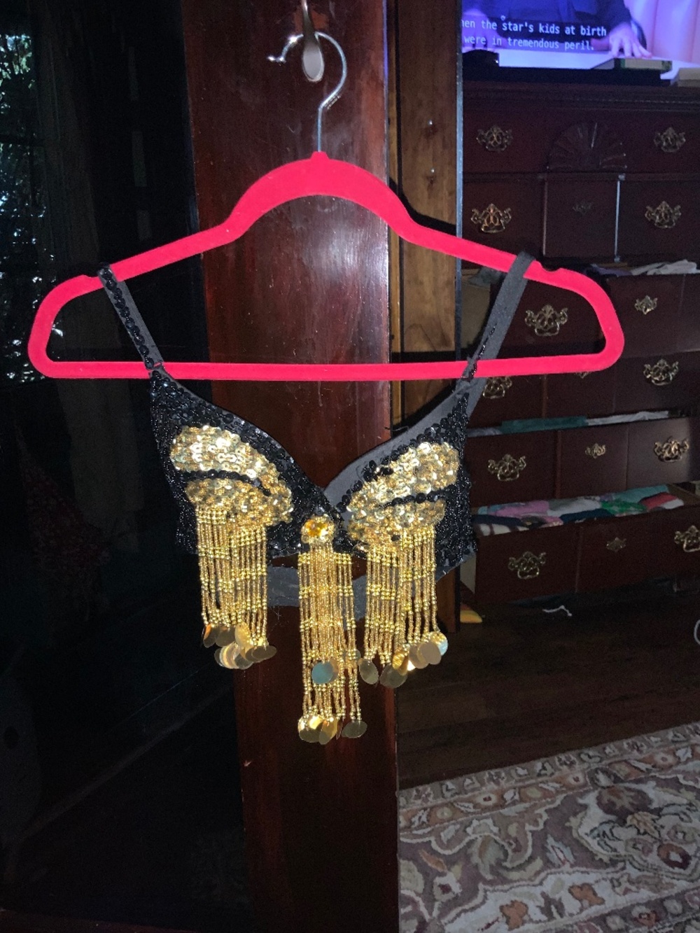 Black and gold jingle bralette